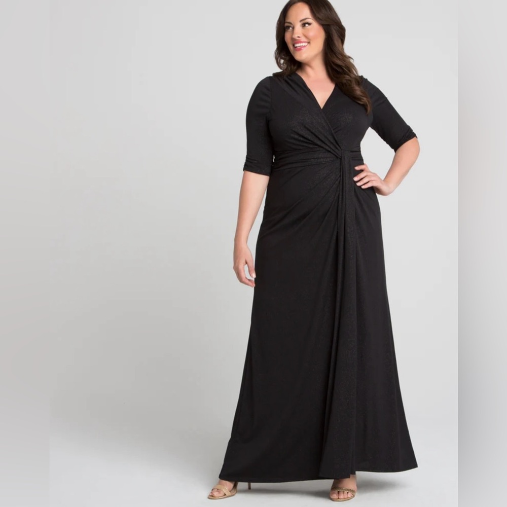 Kiyonna Romanced by Moonlight Gown, Shimmery Black, 1X